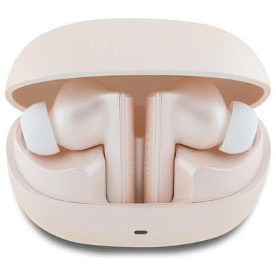Casti Guess Bluetooth TWS + Docking Station Roz Capsule Printed Logo