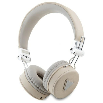 Casti Guess Bluetooth On-ear ENC Bej/Bej Grained Classic Round Shape