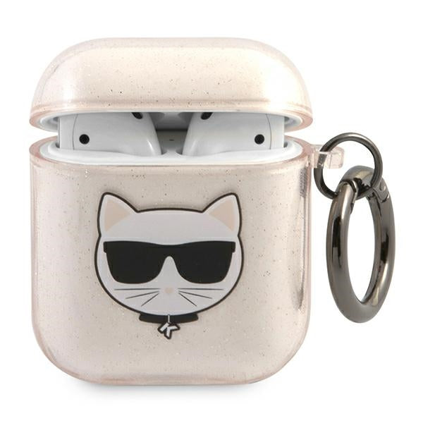 Husa Karl Lagerfeld Glitter Choupette pentru AirPods 1 / 2 - Auriu