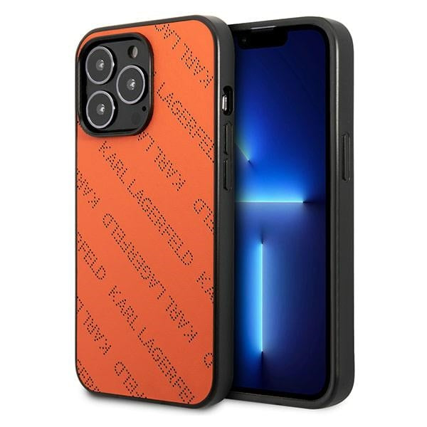 Husa Karl Lagerfeld Perforated Allover pentru iPhone 13 Pro / 13 6.1" - Portocaliu