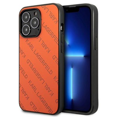 Husa Karl Lagerfeld Perforated Allover iPhone 13 Pro Max 6.7" - Portocaliu