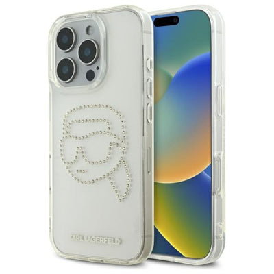 Husa Karl Lagerfeld iPhone 16 Pro Max 6.9" Transparent Hardcase IML Rhinestones Karl Head