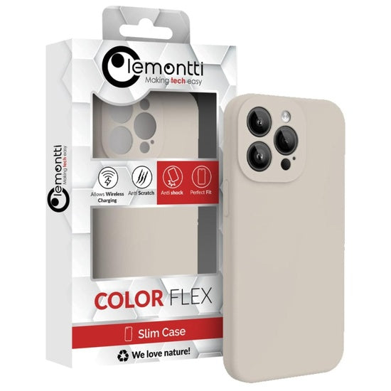 Lemontti Husa Liquid Silicon MagCharge iPhone 15 Pro Bej (protectie 360°, material fin, captusit cu microfibra)