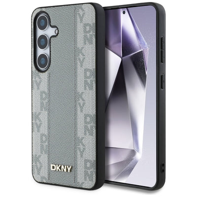 Husa Dkny Leather Checkered Pattern Magsafe pentru Samsung Galaxy S25 Taupe