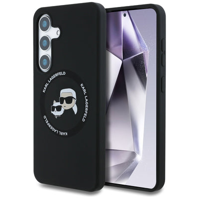 Husa Karl Lagerfeld Silicone Double Heads And Circle Magsafe Samsung Galaxy S25 Plus Negru