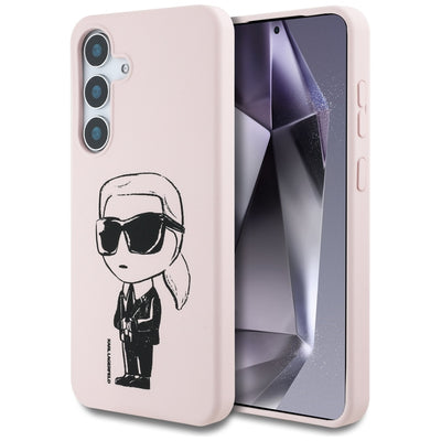Husa Karl Lagerfeld Silicone Graffiti Ikonik Printed Logo Magsafe Samsung Galaxy S25 Roz