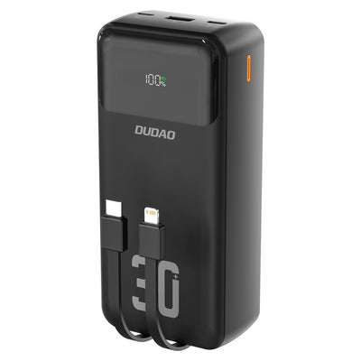 Cablu Dudao K15max 30000mAh PD 22.5W Acumulator extern cu Built-in - Negru