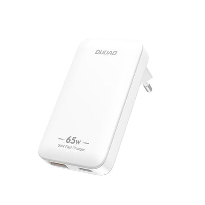 Incarcator priza Dudao A65q 65W Gan Travel Usb-a / Usb-c PD Ultra-thin EU / US - Alb