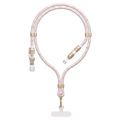Cablu Dudao L20max 4in1 / Lanyard Usb-a / Usb-c / Lightning PD QC 65W 1.5m - Roz