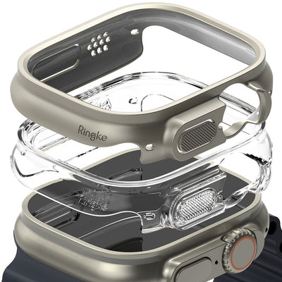Husa Ringke Slim 2-pack pentru Apple Watch Ultra 1/2 (49mm) - Transparent & Titanium