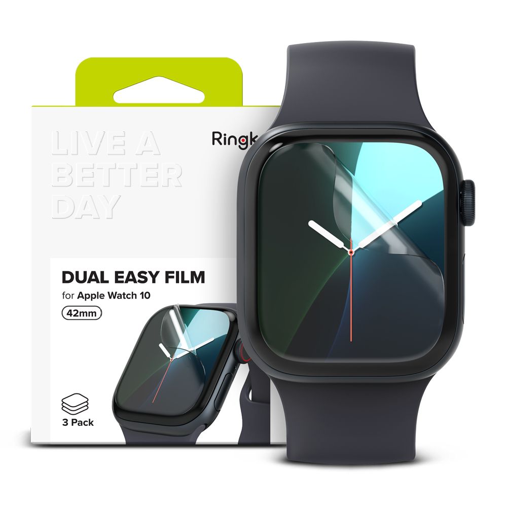 Curea Ringke Dual Easy 3-pack Protective Foil pentru Apple Watch 10 42 Mm