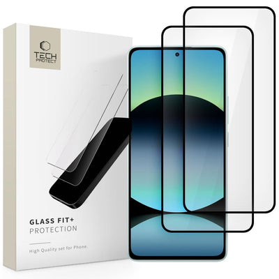 Folie Tech-protect Glass Fit +2-Pack sticla pentru Xiaomi Redmi Note 14 4G / 5G - Negru