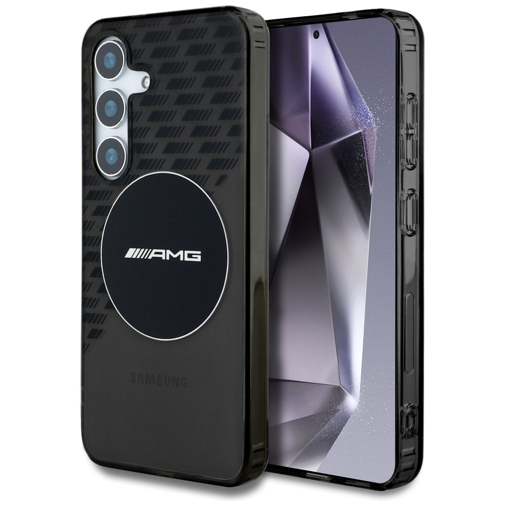 Husa AMG Transparent Rhombs Magsafe pentru Samsung Galaxy S25 - Negru
