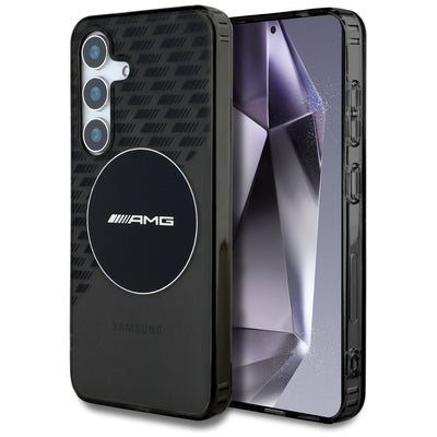 Husa AMG Transparent Rhombs Magsafe pentru Samsung Galaxy S25 - Negru
