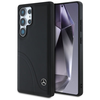 Husa Mercedes Leather Curved Stitches pentru Samsung Galaxy S25 Ultra - Negru