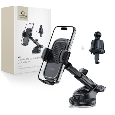 Suport auto Tech-protect V8 pentru Dashboard, Windshield Or Air Vent Mount - Negru