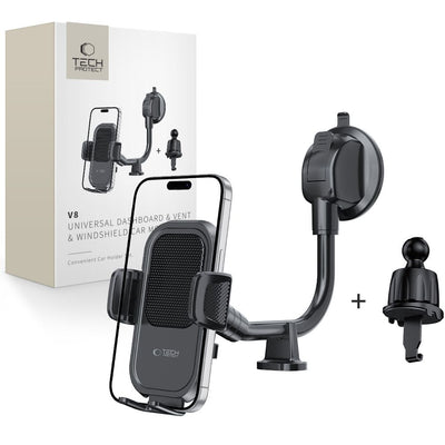 Suport auto Tech-protect V8 pentru Dashboard, Windshield Or Air Vent Mount - Negru