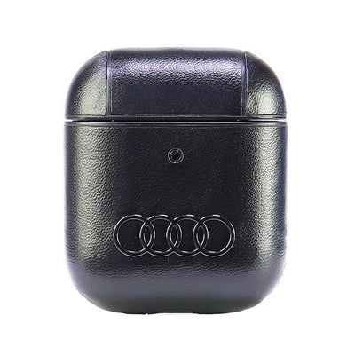 Husa Audi Leather Big Logo pentru AirPods 1 / 2 - Negru