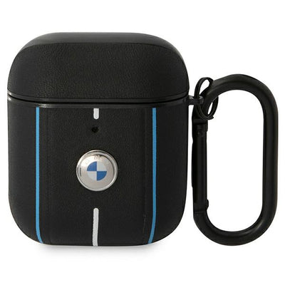 Husa BMW Leather Color Lines pentru AirPods 1 / 2 - Negru