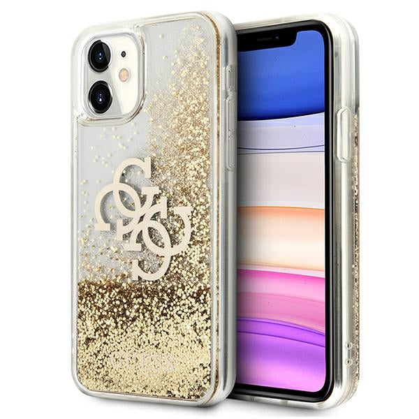 Husa Guess 4G Big Liquid Glitter pentru iPhone 11 6.1" / Xr - Auriu