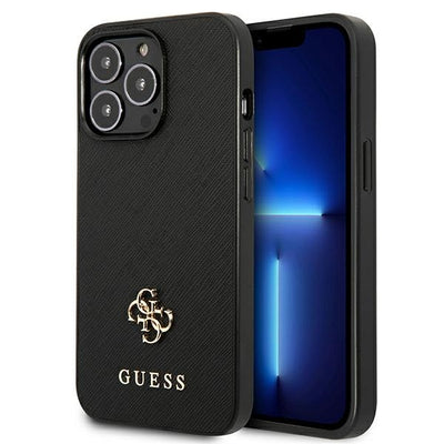 Husa Guess Saffiano 4G Small Metal Logo pentru iPhone 13 Pro / 13 6.1" - Negru