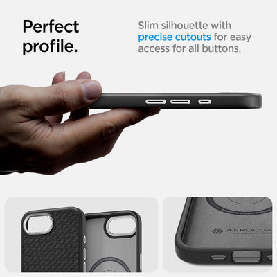 Husa Spigen Enzo Aramid Magsafe pentru iPhone 16e / 17e - Negru