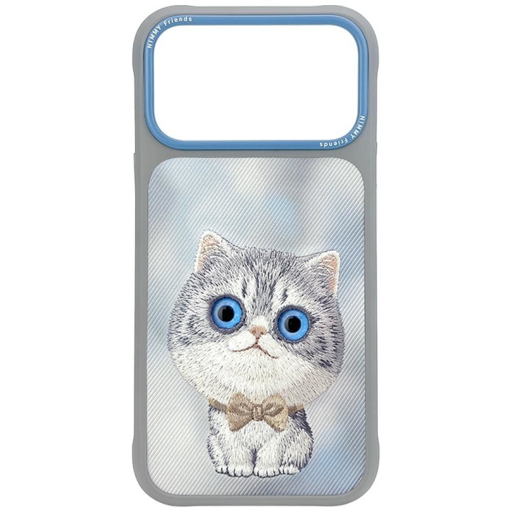 Husa Nimmy BIG Eyed Argintiu Shaded CAT pentru iPhone 18 Pro/17 Pro Gri