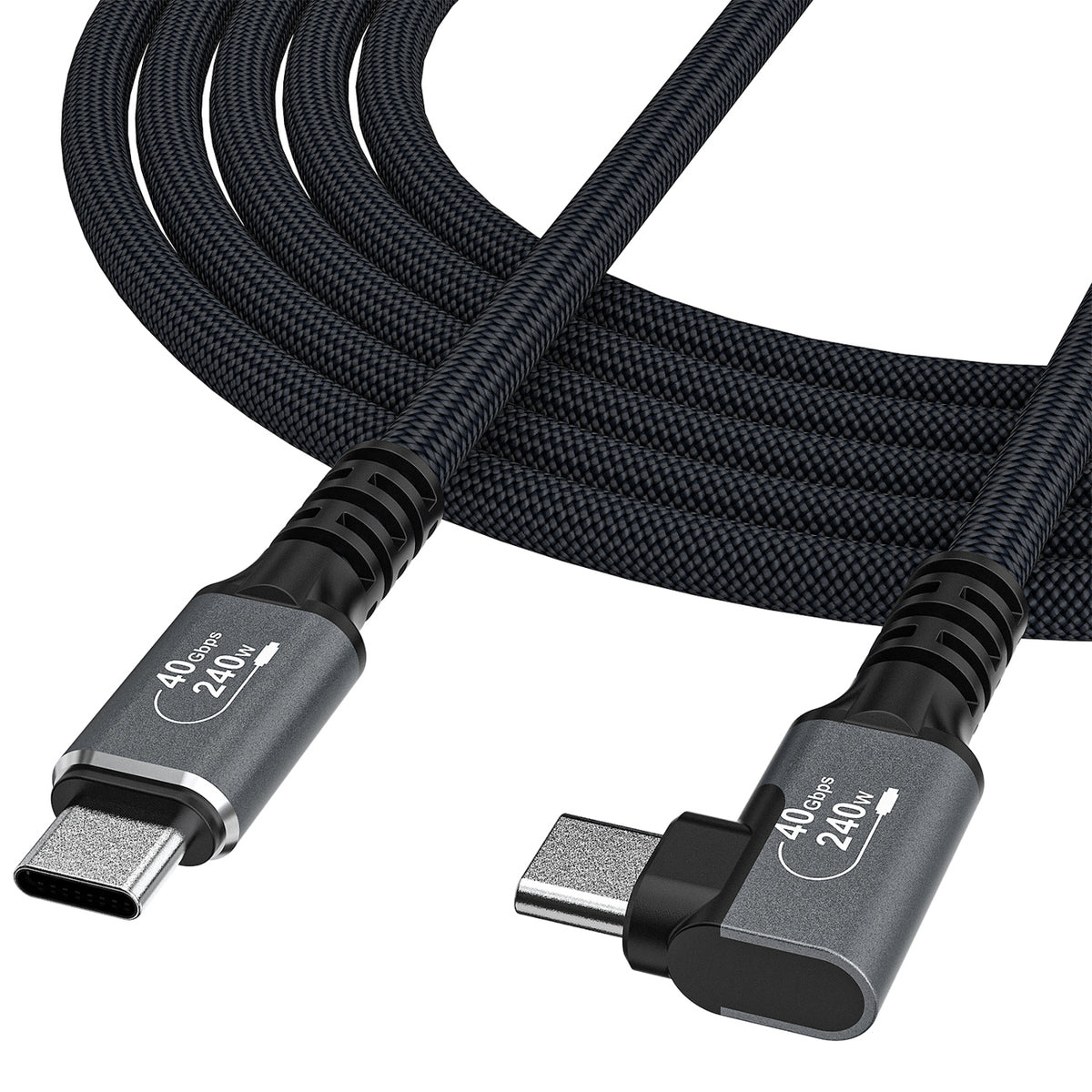 Cablu Wozinsky Usb-c Usb4 40Gb/S 240W 2m Angled - Negru