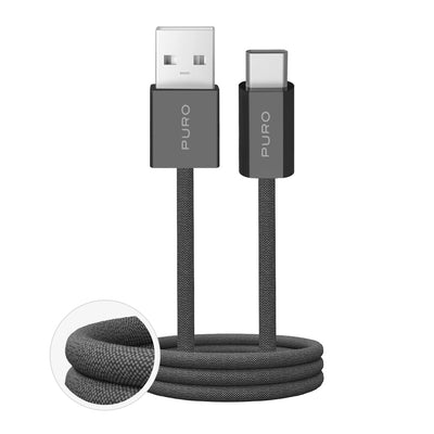 Cablu Puro Fabrik 2.0 10W Usb-a - Usb-c Braided 1.5m - Verde inchis
