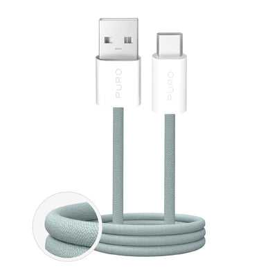 Cablu Puro Fabrik 2.0 10W Usb-a - Usb-c Braided 1.5m - Verde
