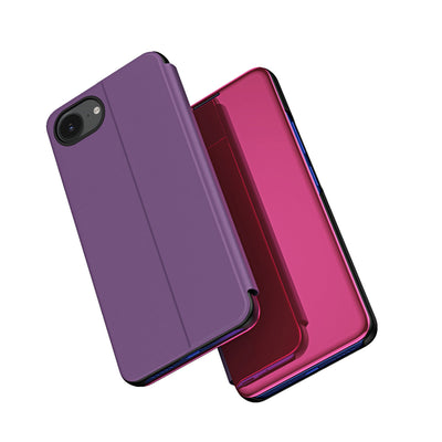 Husa Transparent View pentru iPhone 16e / 17e Flip Cover - Roz