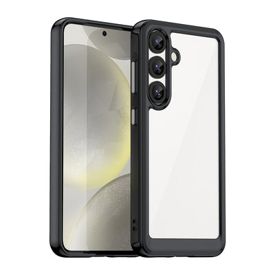 Husa Outer Space pentru Samsung Galaxy S25 Edge Cover cu Flexible Frame - Negru