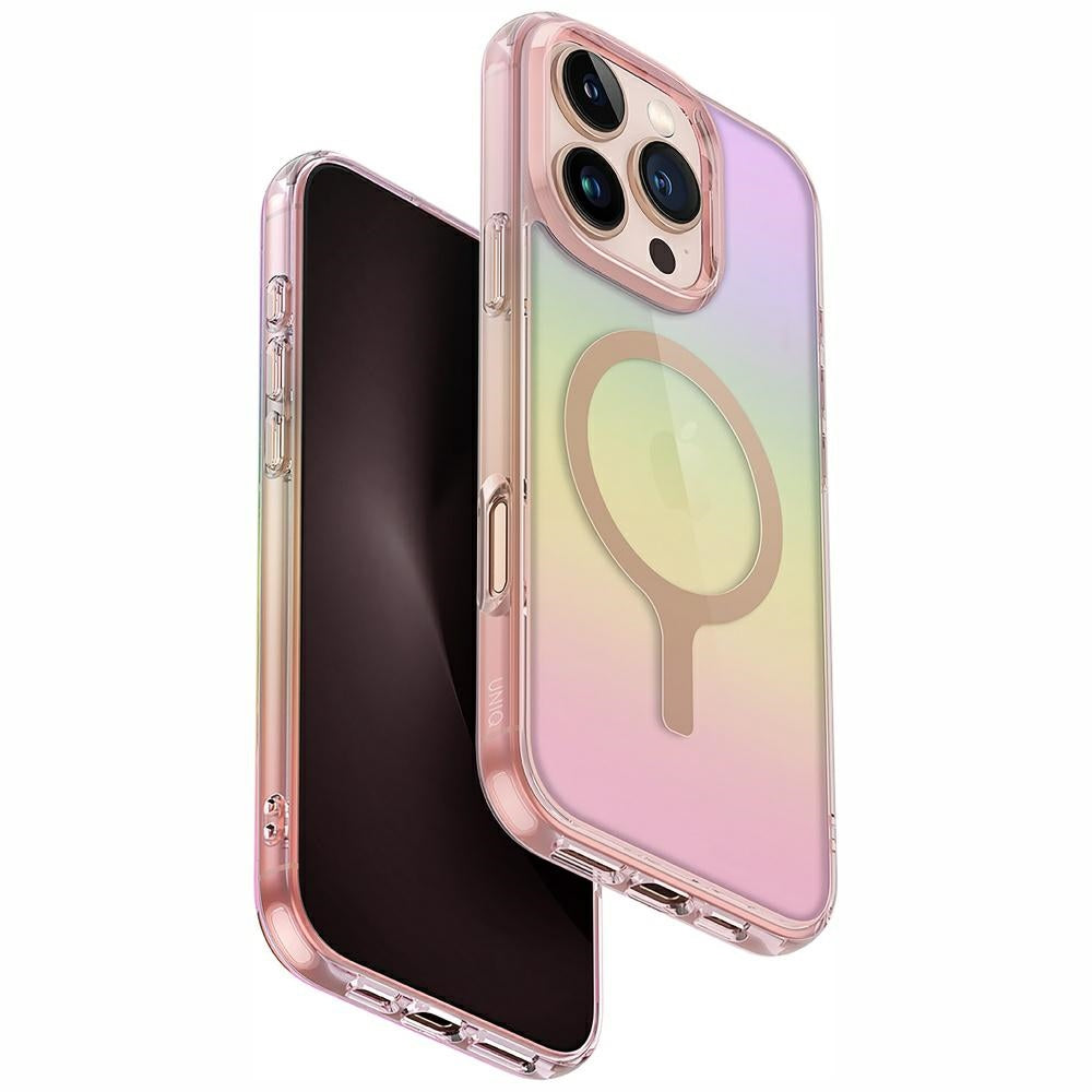 Husa Uniq Iridescia Magclick Charging pentru iPhone 16 Pro - Roz