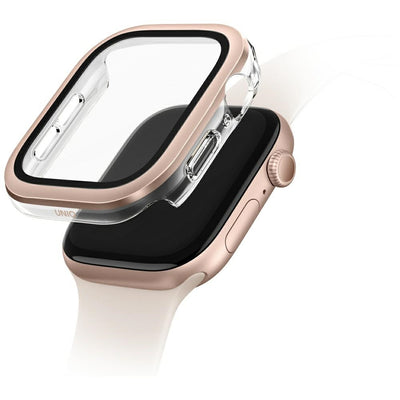 Folie Uniq Voute sticla Husa pentru Apple Watch 10 46mm - Roz auriu