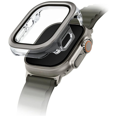 Folie Uniq Voute Husa cu sticla pentru Apple Watch Ultra 49 Mm - Argintiu