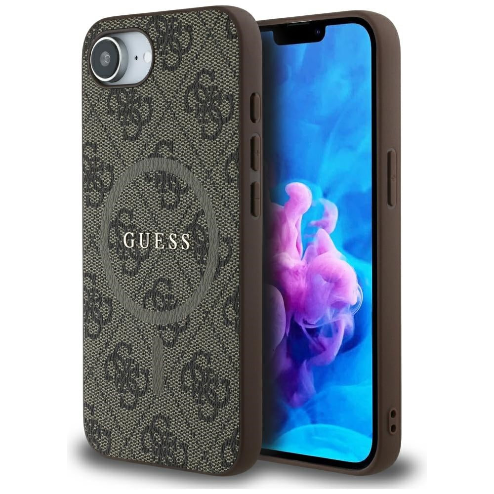 Husa Guess 4G Ring Classic Logo Magsafe iPhone 16e - Maro