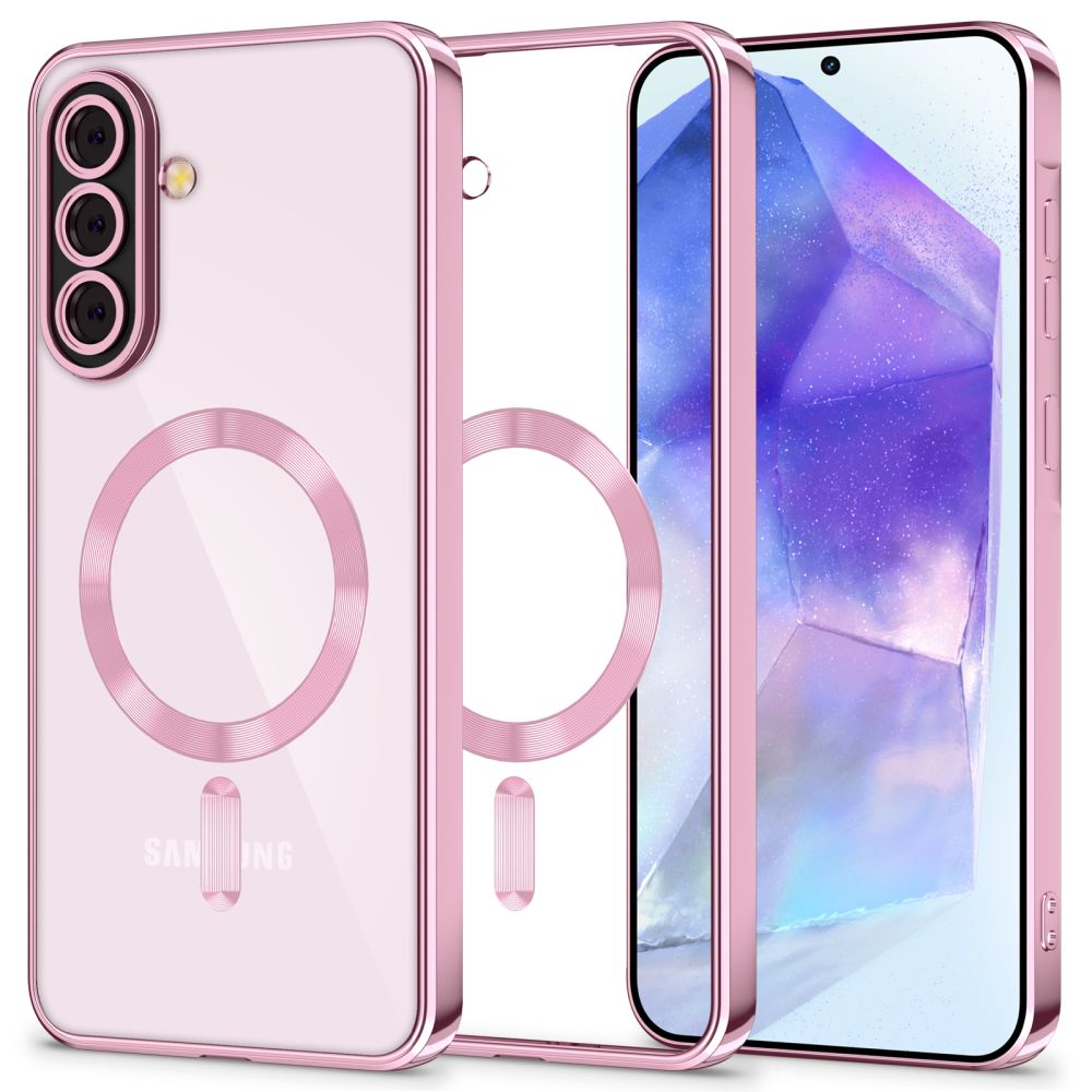 Husa Tech-protect Magflex Magsafe pentru Samsung Galaxy A56 5G - Transparent Roz
