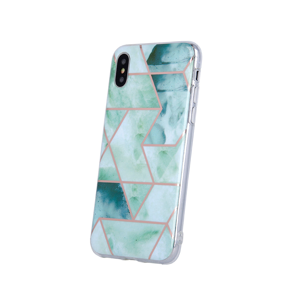 Husa Geometric Marmur pentru Huawei Y5p Verde