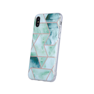 Husa Geometric Marmur pentru Huawei Y5p Verde