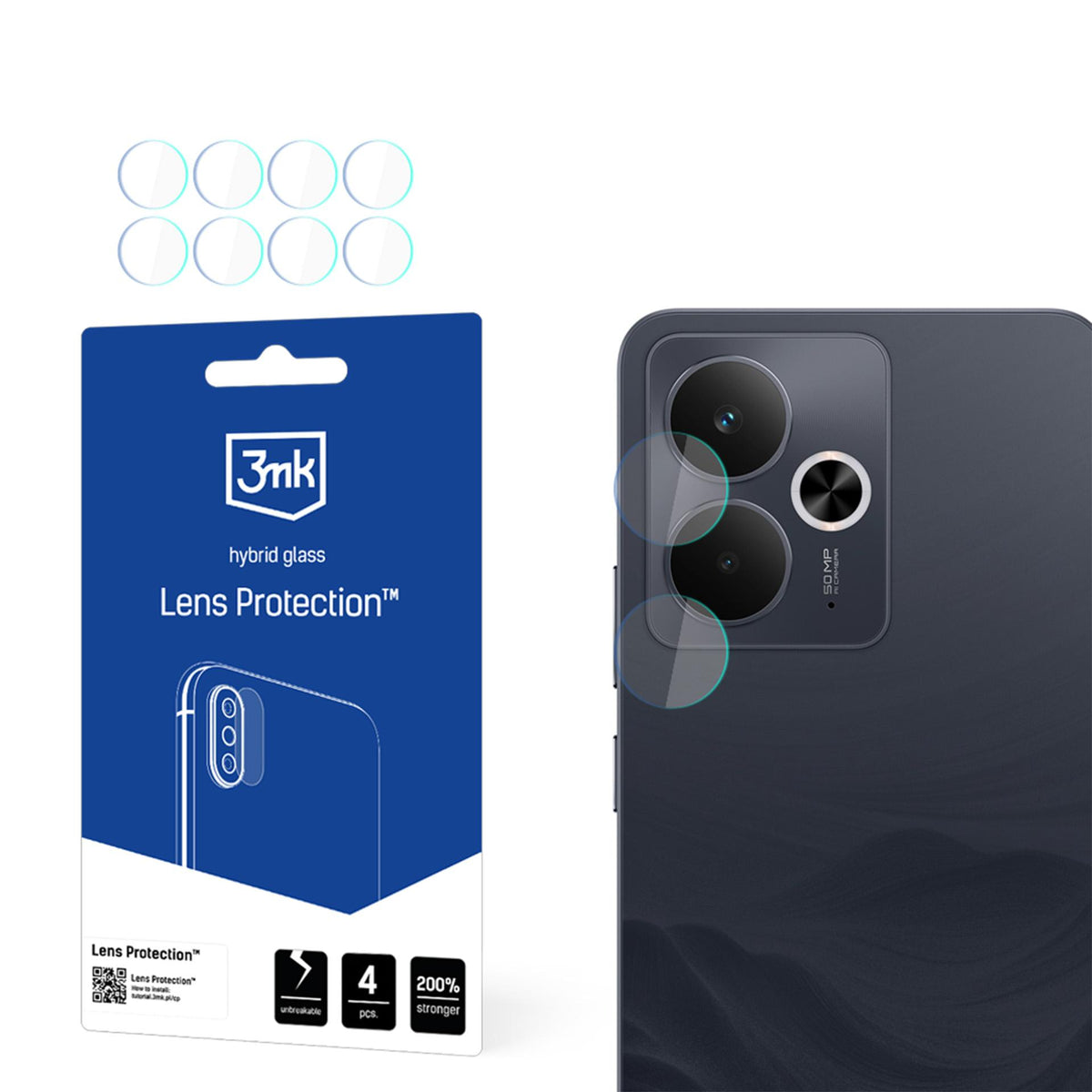Folie 3mk Lens Protection™ Hybrid Camera pentru Realme 14 5G / 14T 5G