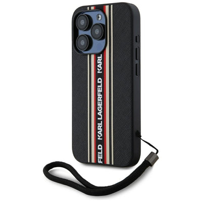 Husa Karl Lagerfeld Saffiano Athleisure Stripes Cord iPhone 15 Pro Max - Rosu
