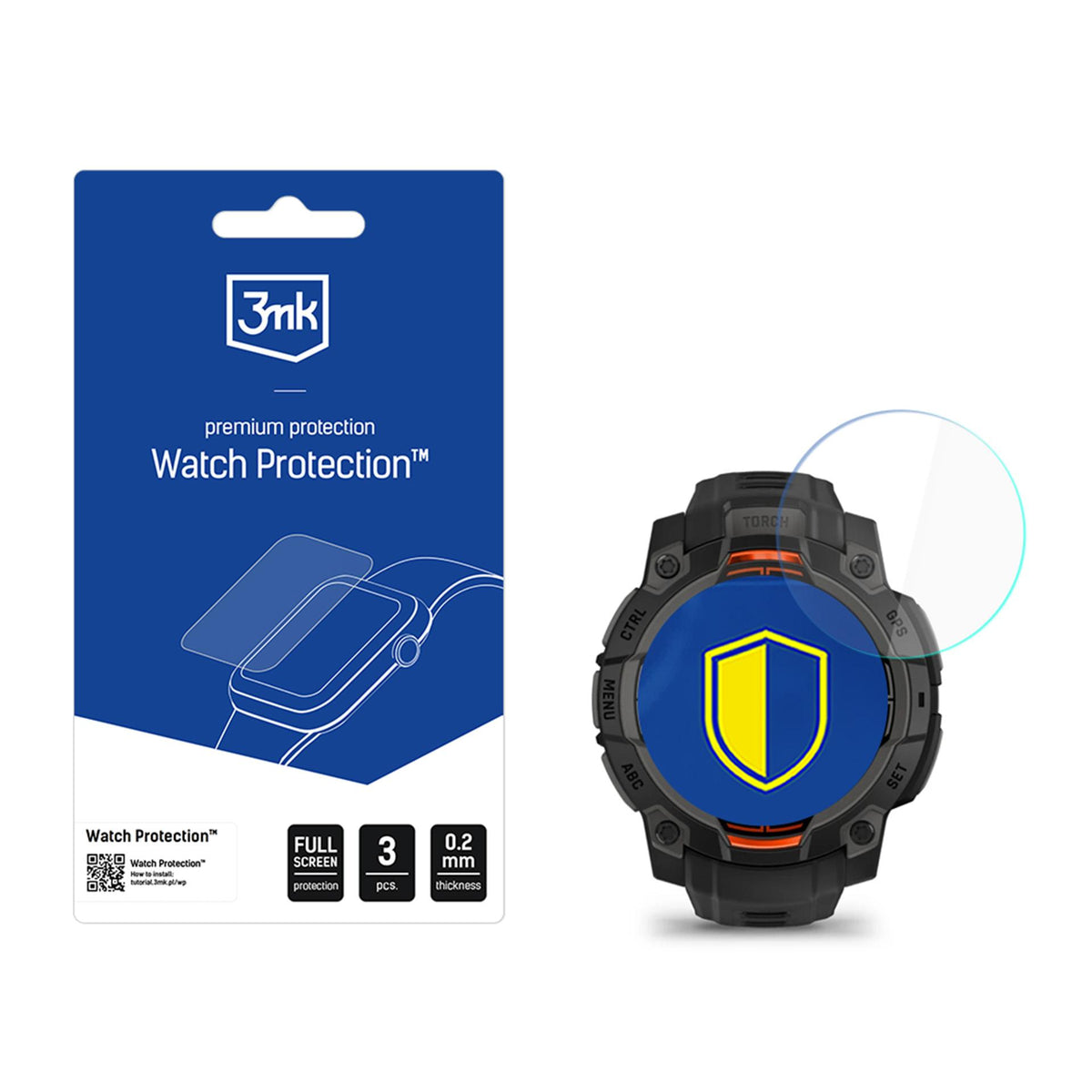 Folie Smartwatch protectie 3mk Watch Protection Flexibleglass pentru Garmin Instinct 3 Tactical Edition 45mm (Solar)