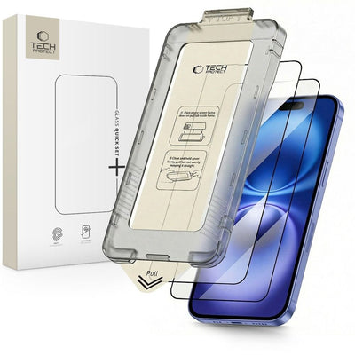 Folie Tech-protect Quick Set+ sticla 2-pack pentru iPhone 15 / 16