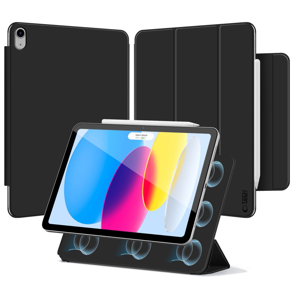 Husa Tech-protect Smartcase Magnetic pentru iPad 10.9” 2022 / iPad 11” 2025 - Negru