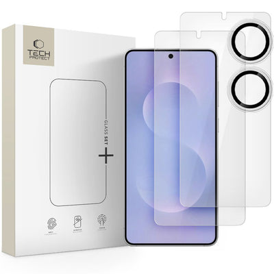 Folie sticla Tech-protect Glass Set+ 3-pack pentru Samsung Galaxy S25 Edge - Transparent