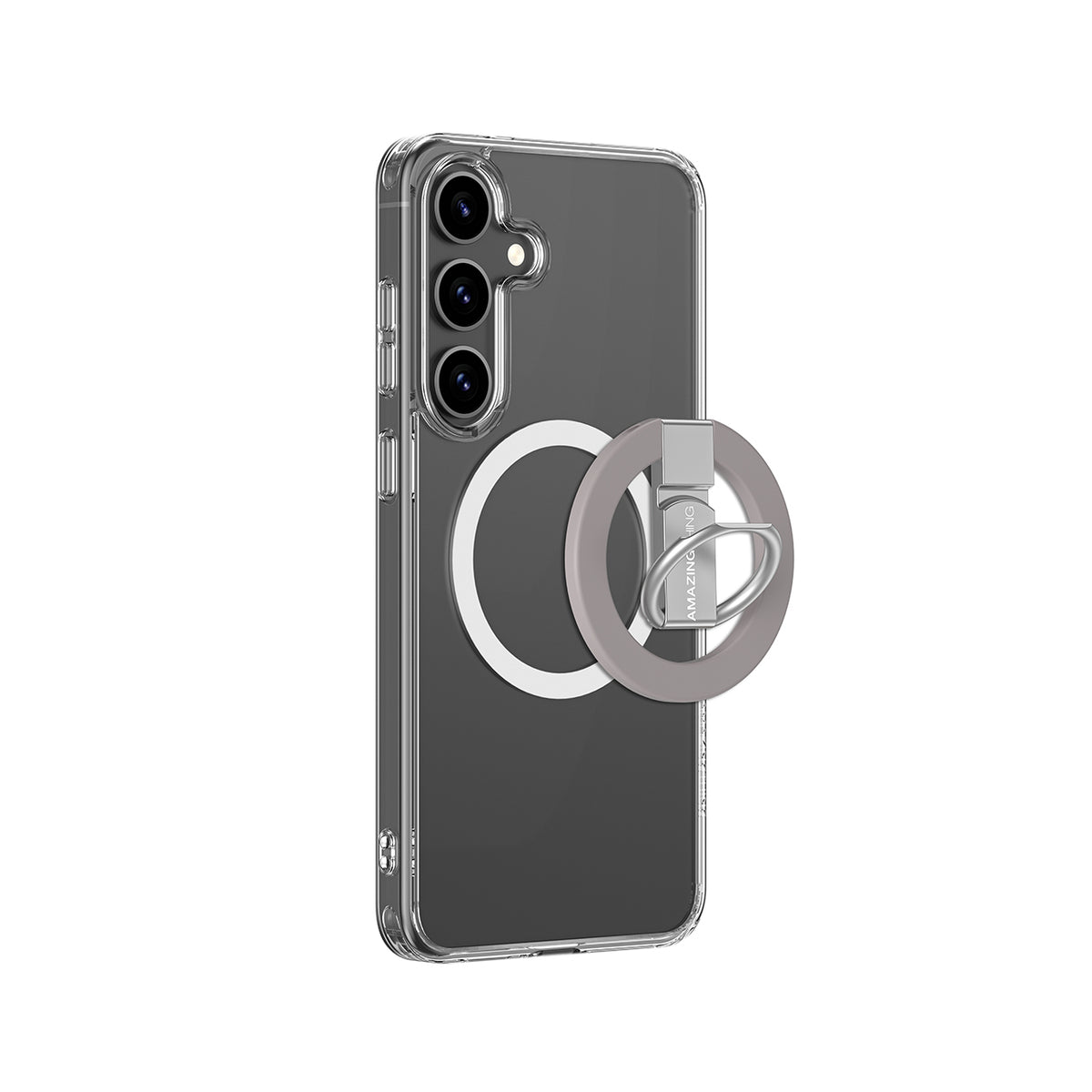 Husa Amazingthing Minimal Mag cu Magnetic Ring And Magnetic Ring pentru Samsung Galaxy S25+ - Transparent