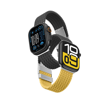 Curea Set Of 2 Amazingthing Blend pentru Apple Watch 45/46/49mm - Galben-Negru/Negru