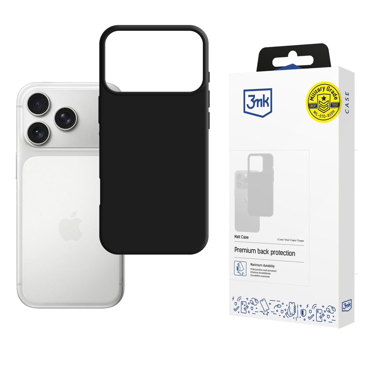 Husa 3mk Matt pentru Apple iPhone 17 Pro - Negru