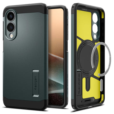 Husa Spigen Tough Armor Magsafe pentru Samsung Galaxy S25 Edge - Verde/Negru