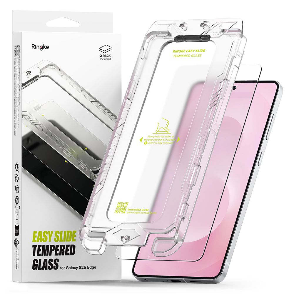 Folie Ringke Easy Slide 2-pack sticla pentru Samsung Galaxy S25 Edge - Transparent
